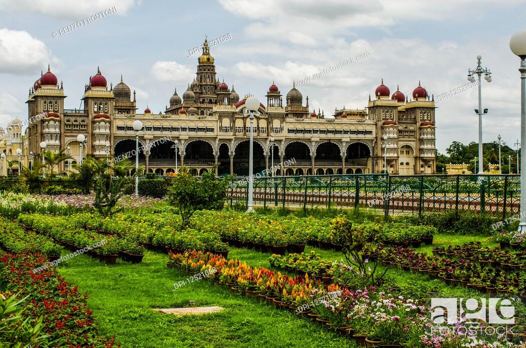 Mysore Palace and gardens: Mysore, Karnataka, India, Stock Photo, Picture  And Royalty Free Image. Pic. DPI-12521088 | agefotostock