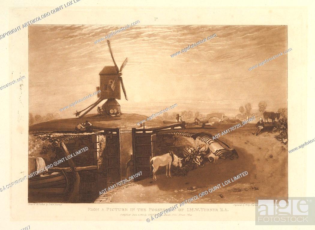 Stock Photo: Windmill and Lock (Liber Studiorum, part VI, plate 27), June 1, 1811, Etching and mezzotint; first state of three, plate: 7 x 10 1/4 in. (17.