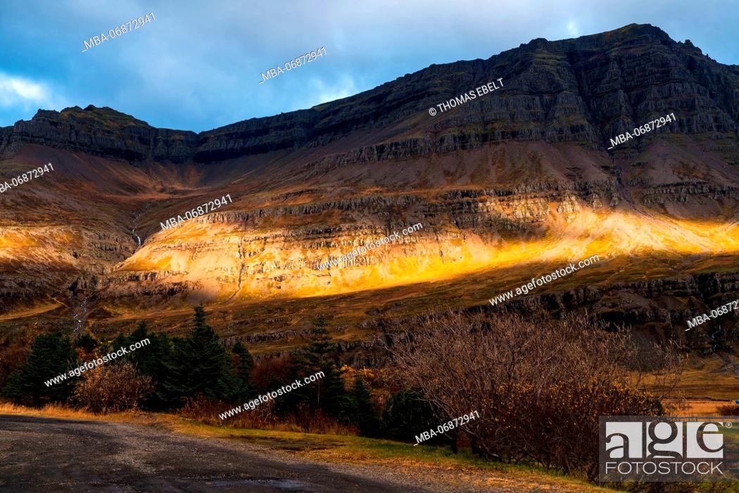 Stock Photo: Landscape with light and shadow in East Iceland.