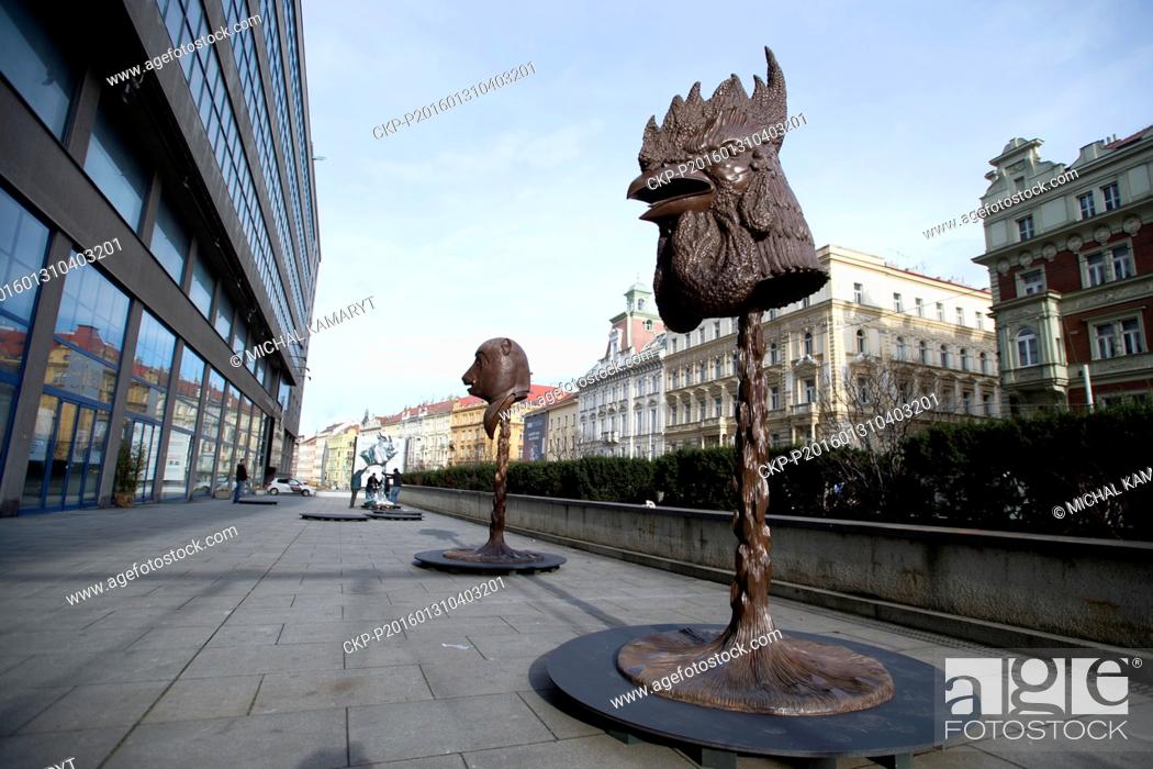 Stock Photo: Zodiac, a sculpture project by Ai Weiwei, the world-renowned Chinese artist and critic of the Beijing regime, was put on display outside the Trade Fair Palace.