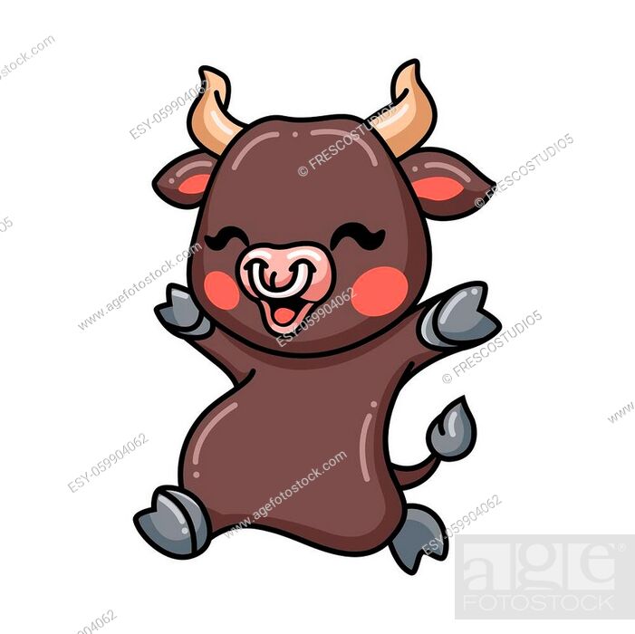 Vector illustration of Cute happy baby bull cartoon, Stock Vector, Vector  And Low Budget Royalty Free Image. Pic. ESY-059904062 | agefotostock