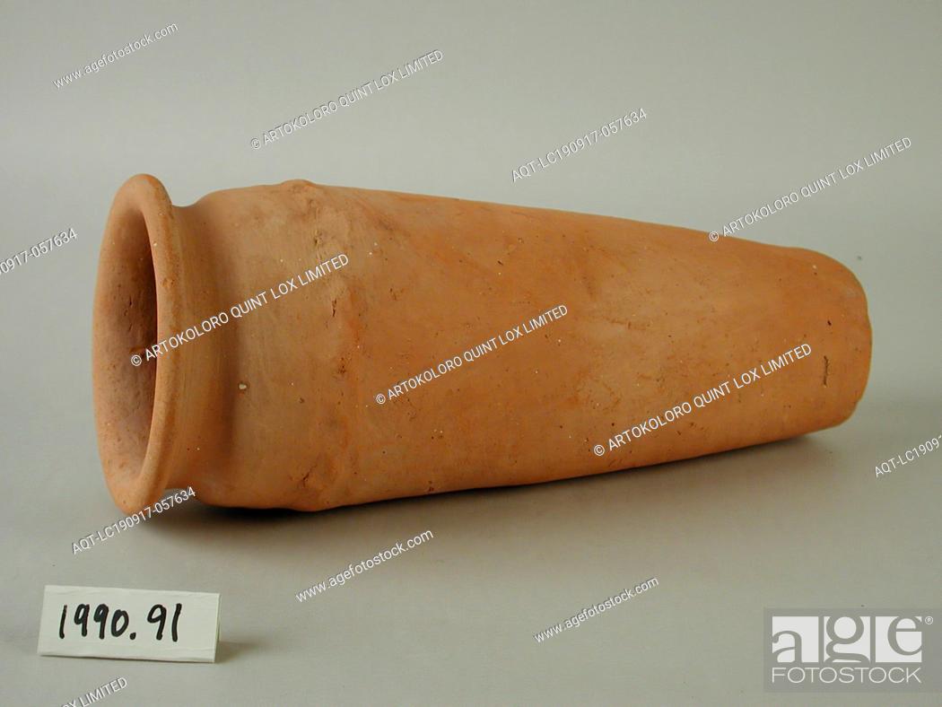 Stock Photo: Egyptian, Jar, between 3400 and 3100 BCE, Terracotta, Overall: 10 3/4 × 4 1/2 inches (27.3 × 11.4 cm).