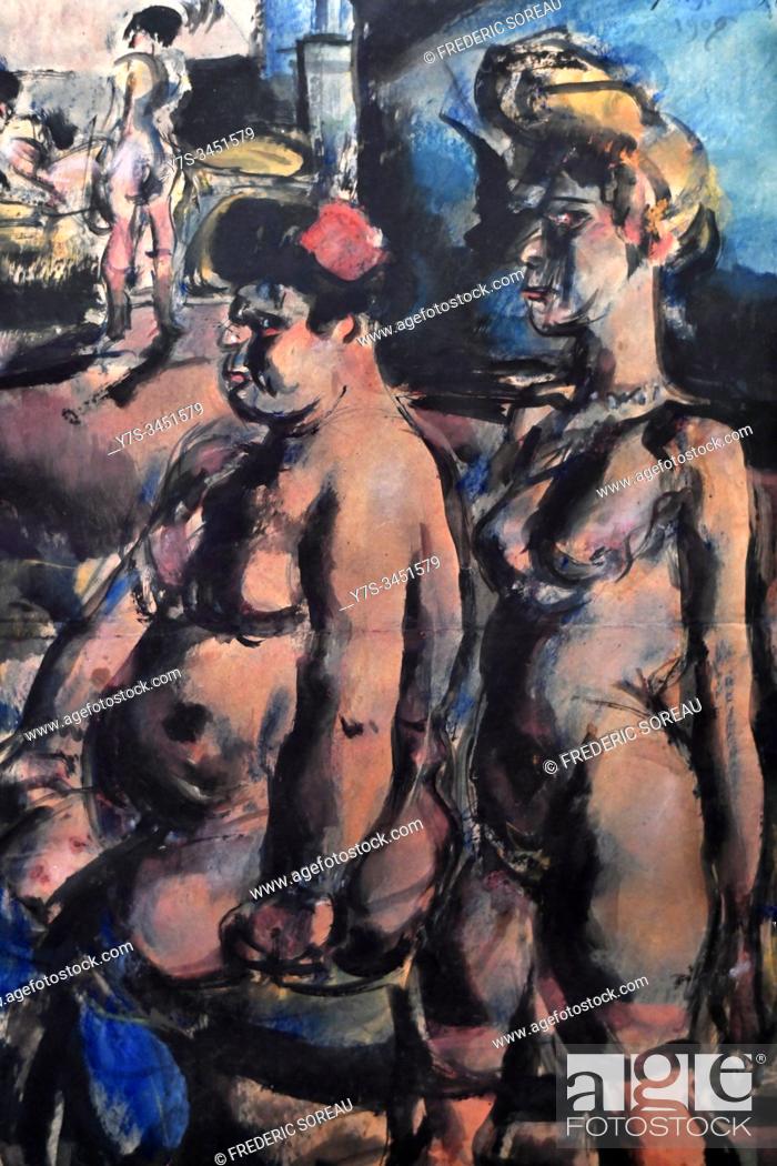Stock Photo: Wenches, 1907, by Georges Rouault (1871-1958), Hermitage museum, St Petersburg Russia, Europe.