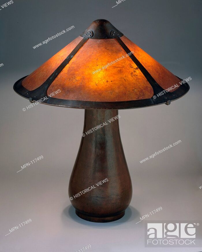 Stock Photo: Lamp. Maker: Dirk Van Erp (1862-1933); Date: ca. 1912-15; Geography: Made in San Francisco, California, United States; Culture: American; Medium: Copper base.