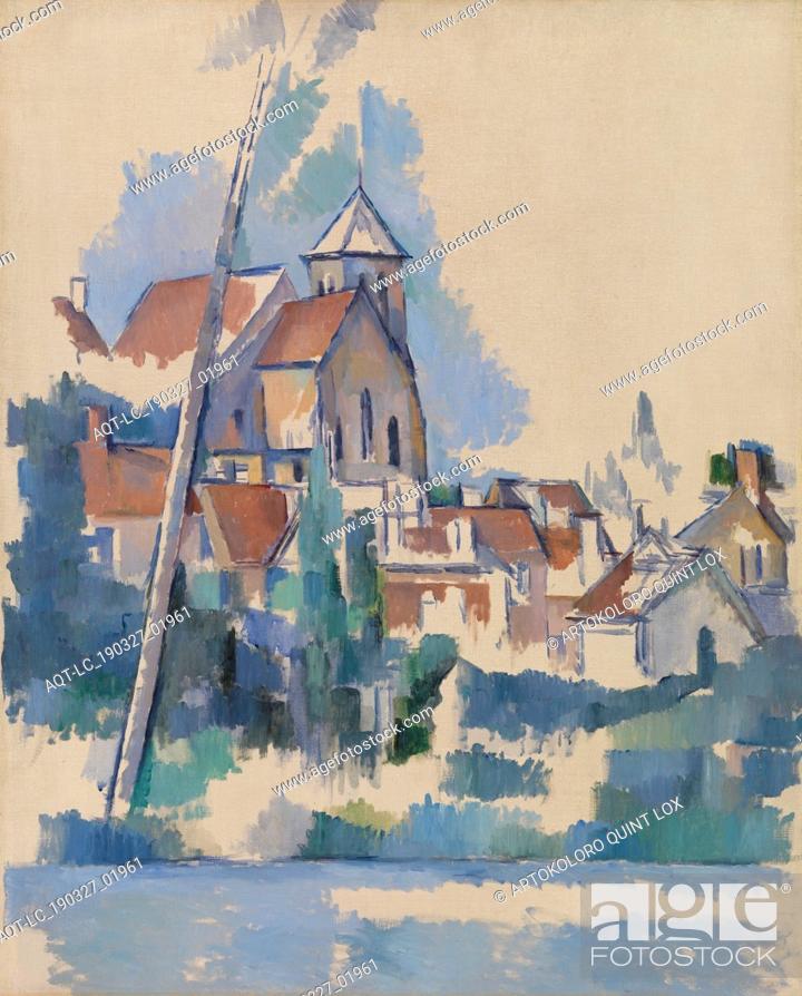 Stock Photo: Paul CÃ©zanne: Church at Montigny-sur-Loing (L'Ã‰glise de Montigny-sur-Loing), Paul CÃ©zanne, 1898, Oil on canvas, CÃ©zanne depicts a view of Montigny-sur-Loing.
