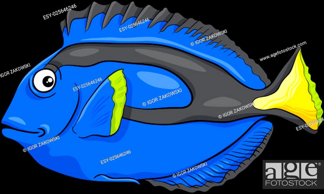 Cartoon Illustration of Surgeonfish or Blue Tang Fish Sea Life Animal  Character, Stock Vector, Vector And Low Budget Royalty Free Image. Pic.  ESY-025646246 | agefotostock