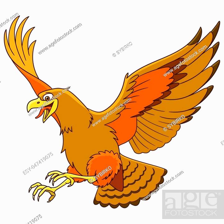 Cute cartoon eagle bird (hawk, condor, falcon), isolated on white  background, Stock Vector, Vector And Low Budget Royalty Free Image. Pic.  ESY-047419075 | agefotostock