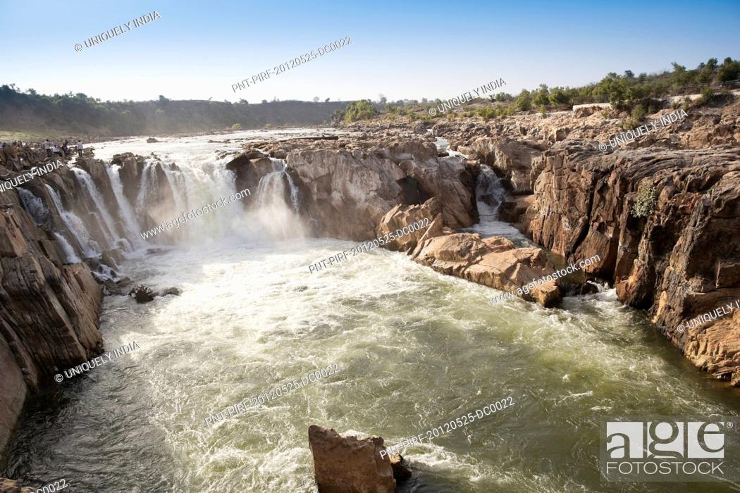 Stock Photo: Dhuandhar Falls on Narmada River, Bhedaghat, Jabalpur District, Madhya Pradesh, India.