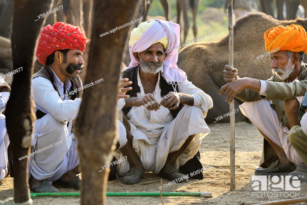 Stock Photo: India, Rajasthan, Pushkar camel fair.