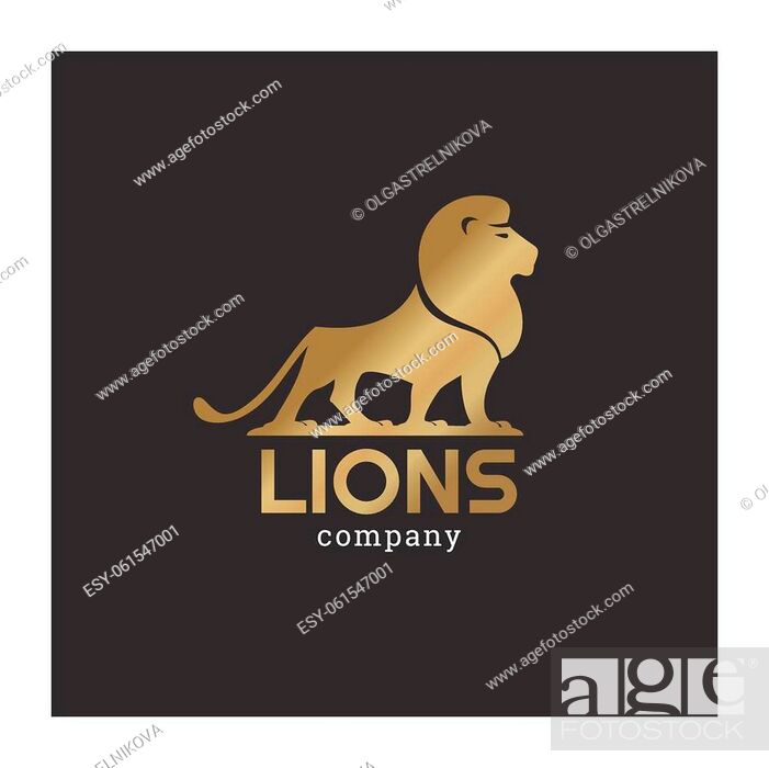 GOLDEN LION HEAD - Gold Lion Logo - Sticker | TeePublic