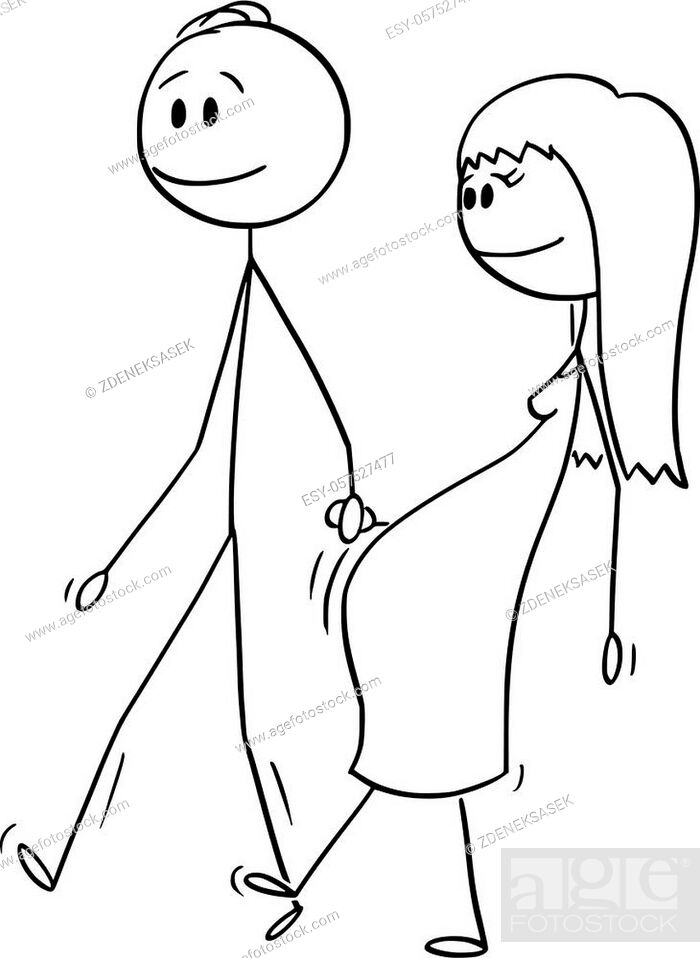 Vector cartoon stick figure drawing conceptual illustration of couple of  man and pregnant woman..., Stock Vector, Vector And Low Budget Royalty Free  Image. Pic. ESY-057527477 | agefotostock