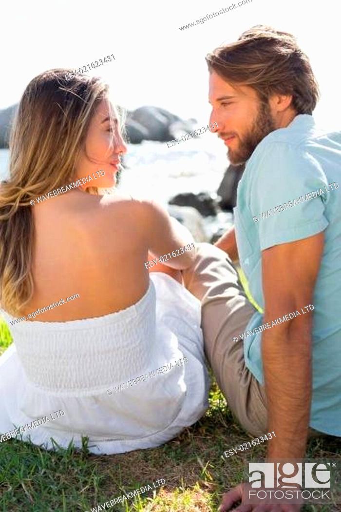 Stock Photo: Gorgeous couple smiling at each other.