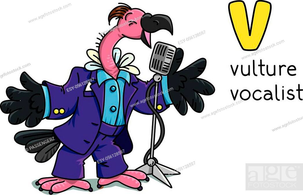 Vulture singer or vocalist. Children vector illustration of funny bird  singer or vocalist, Stock Vector, Vector And Low Budget Royalty Free Image.  Pic. ESY-056128597 | agefotostock