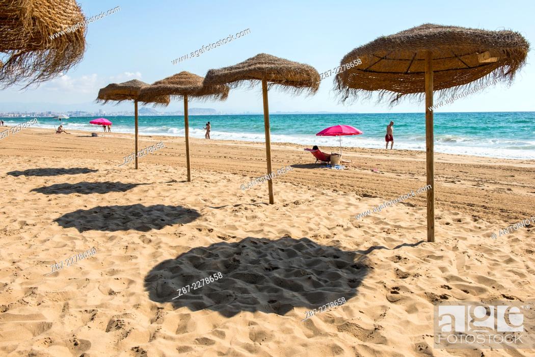 Stock Photo: El Altet beach, Elche, Alicante province, Comunidad Valenciana, Spain.