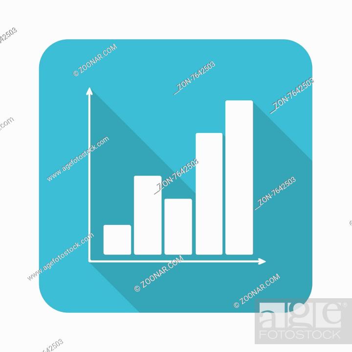 Stock Photo: Vector square icon with image of graphic, isolated on white.