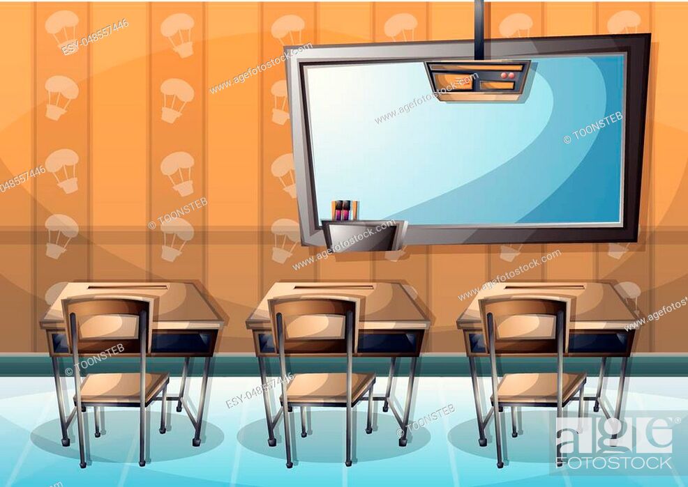 cartoon vector illustration interior classroom with separated layers in 2d  graphic, Stock Vector, Vector And Low Budget Royalty Free Image. Pic.  ESY-048557446 | agefotostock