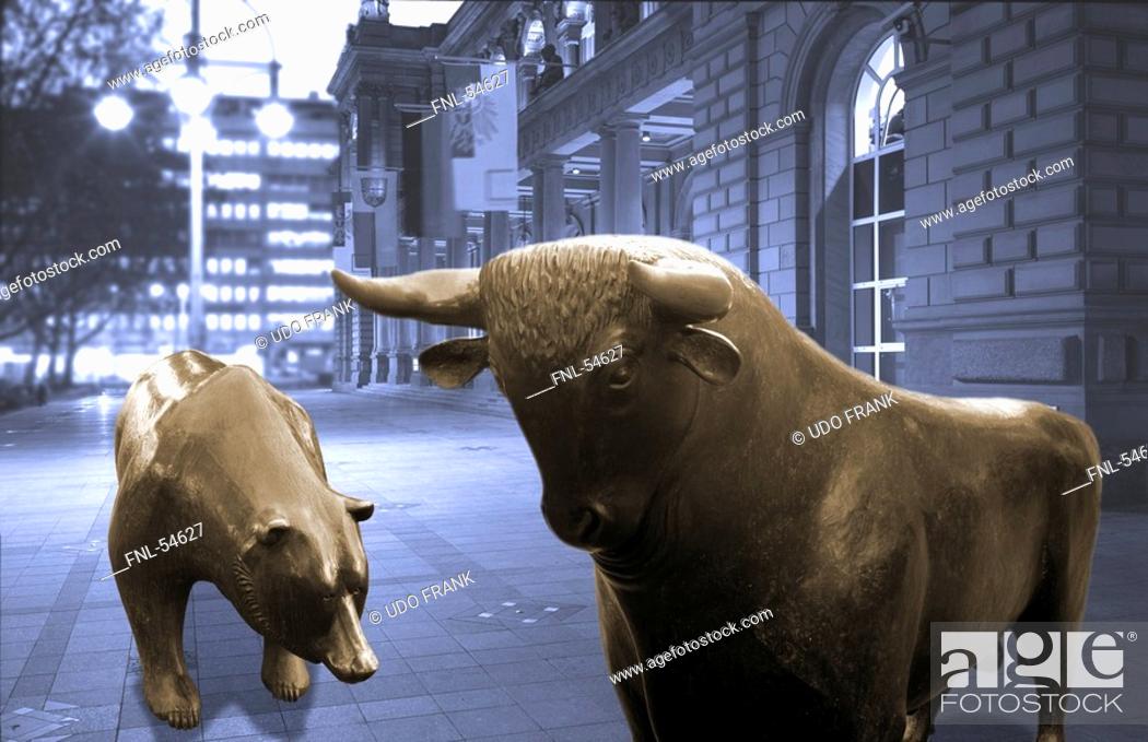 Bear and bull sculptures outside stock exchange building, Frankfurt Stock  Exchange, Frankfurt, Stock Photo, Picture And Rights Managed Image. Pic.  FNL-54627 | agefotostock