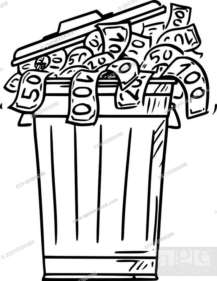 Vector cartoon stick figure drawing conceptual illustration of dustbin,  Stock Vector, Vector And Low Budget Royalty Free Image. Pic. ESY-055806288  | agefotostock