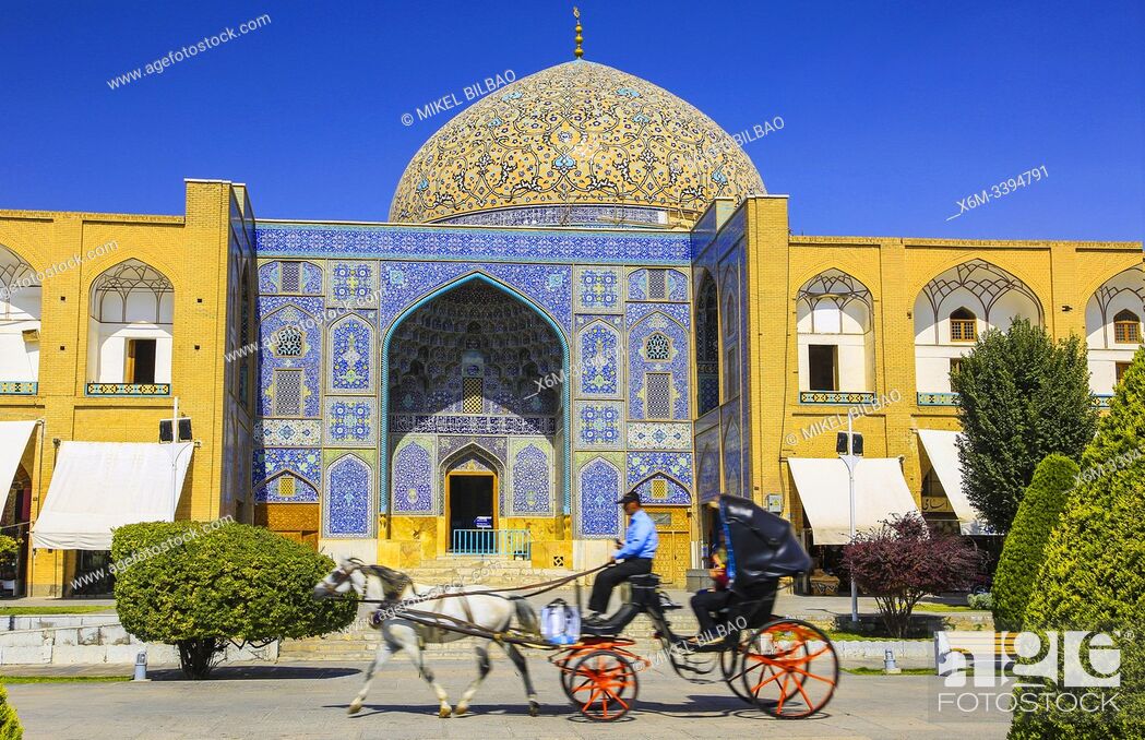 Stock Photo: Sheikh Lotf Allah Mosque facade. Naqsh-e Jahan Square. Isfahan, Iran. Asia.