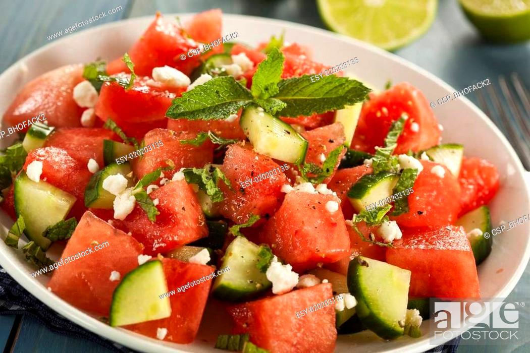 Imagen: Healthy Organic Watermelon Salad.
