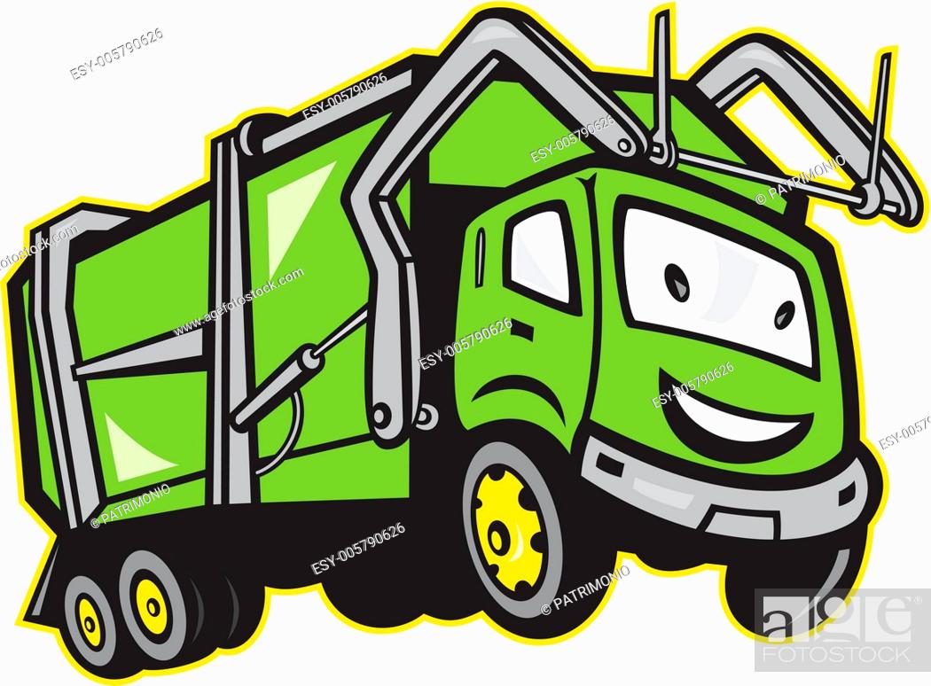 Garbage Rubbish Truck Cartoon, Stock Vector, Vector And Low Budget Royalty  Free Image. Pic. ESY-005790626 | agefotostock