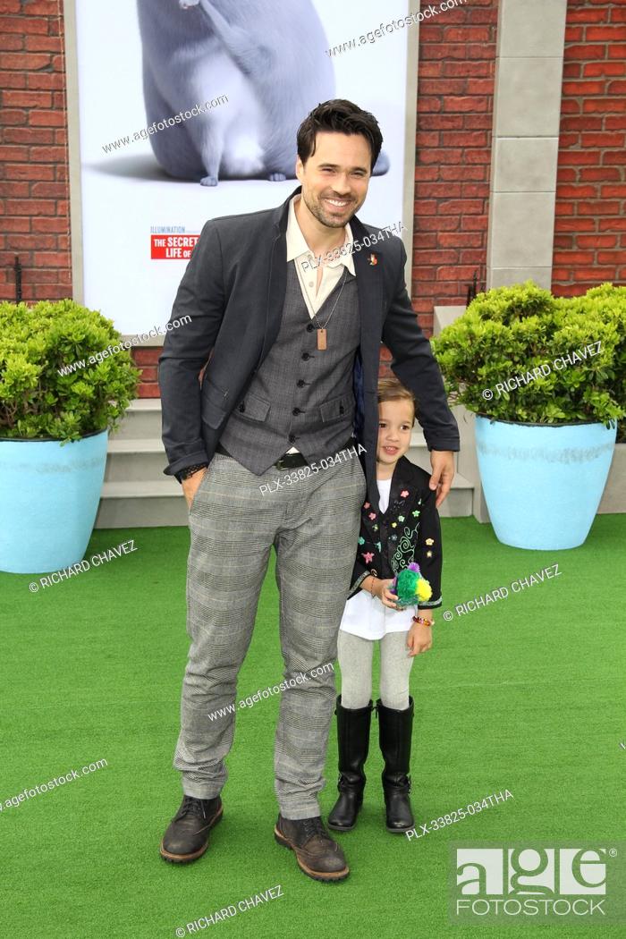 Stock Photo: Brett Dalton and daughter at the Universal Pictures Premiere of ""The Secret Life Of Pets 2"". Held at the Regency Village Theatre in Los Angeles, CA, June 2.