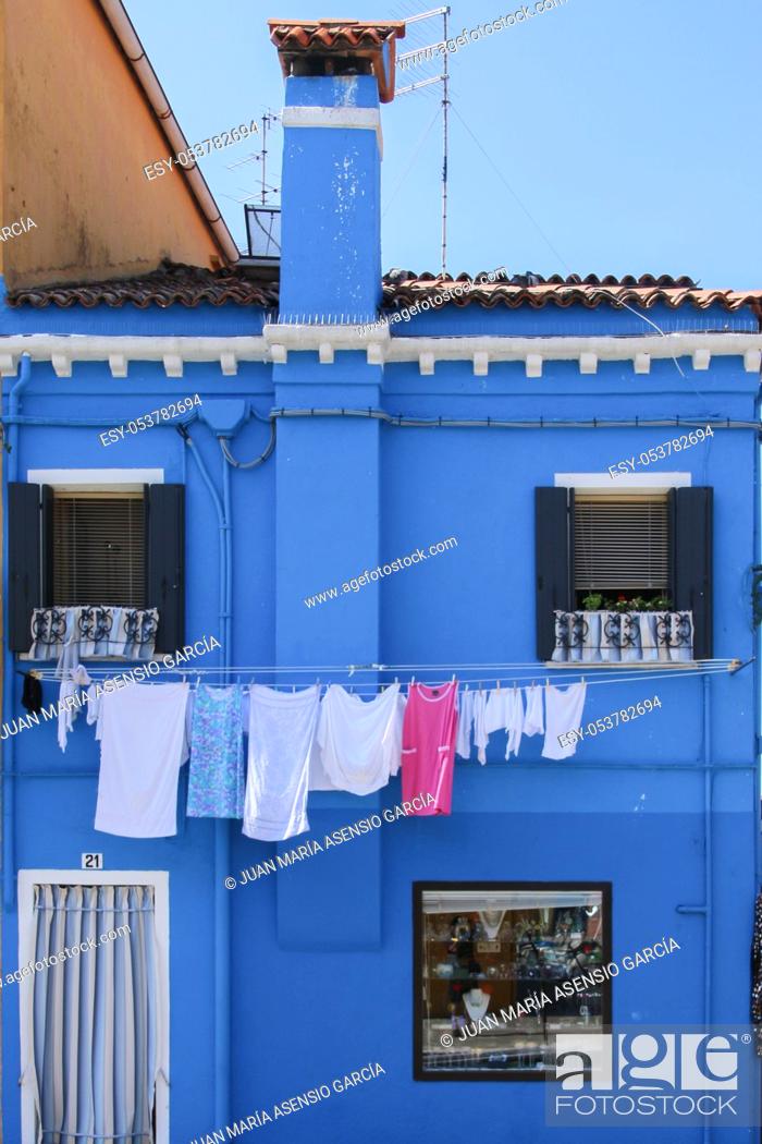 Stock Photo: Colorful houses on the island of Murano.