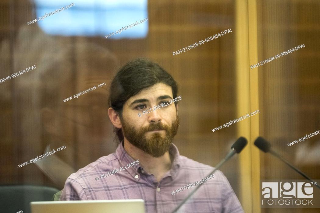 Stock Photo: 08 June 2021, Hessen, Frankfurt/Main: The defendant Franco A. is sitting in the Frankfurt Higher Regional Court (OLG) on the third day of the trial.