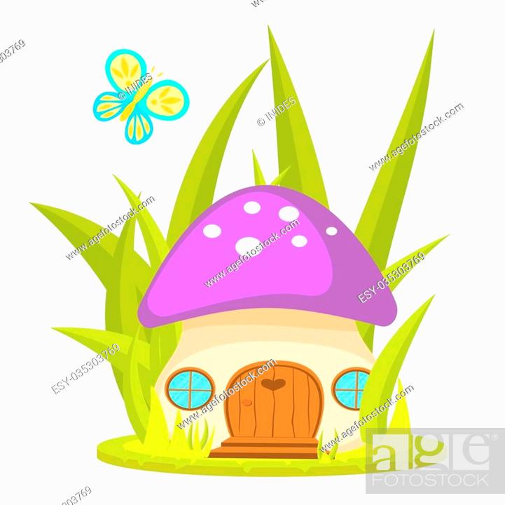 Mushroom house cartoon vector illustration. Mushroom home for kid cartoon,  book, sticker, Stock Vector, Vector And Low Budget Royalty Free Image. Pic.  ESY-035303769 | agefotostock