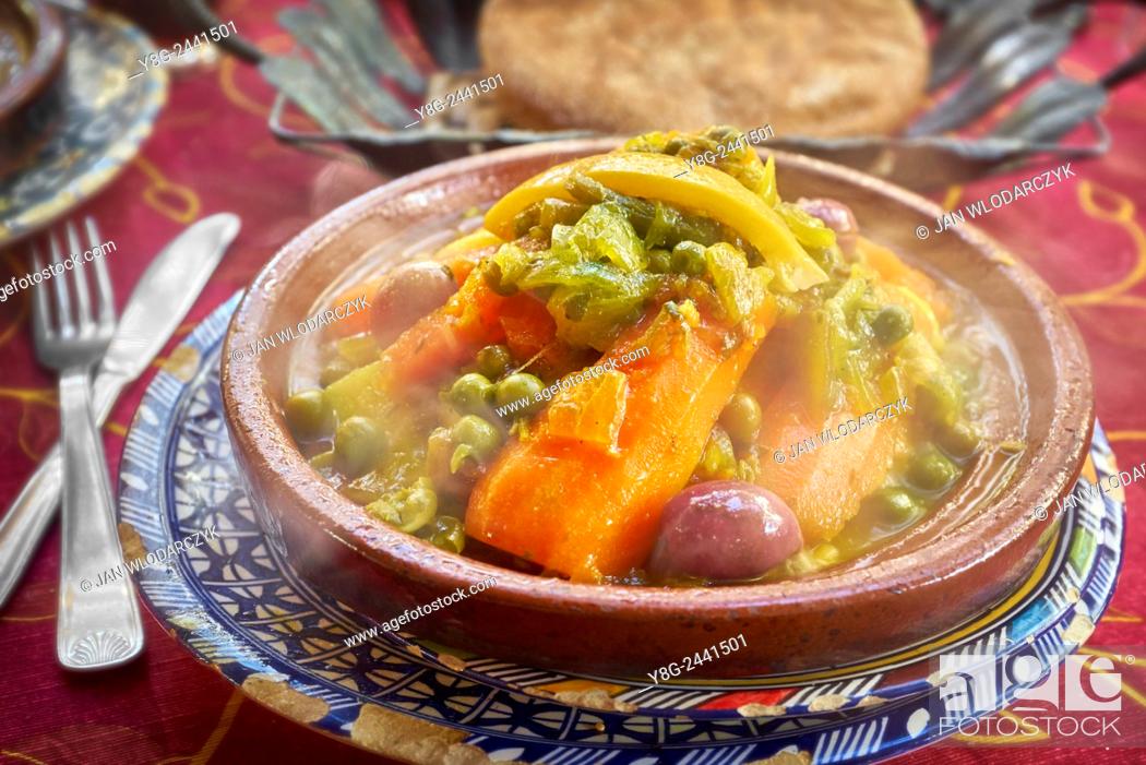 Stock Photo: Traditional moroccan dish - tajine. Morocco.