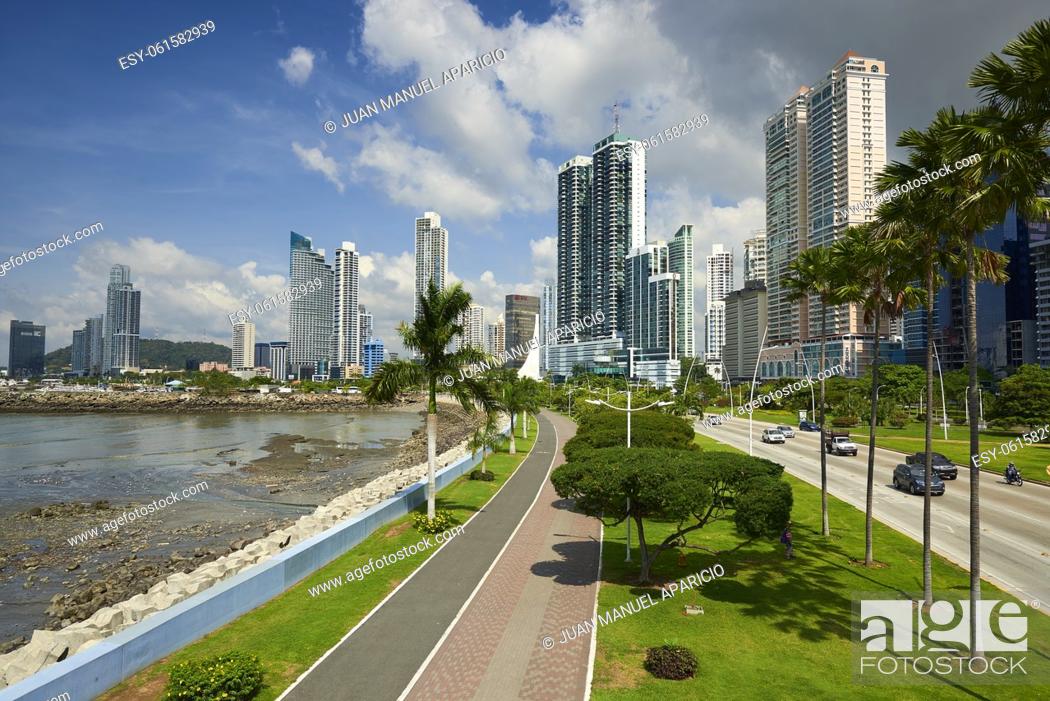 Stock Photo: Cinta Costera, Panama City, Republic of Panama, Central America.