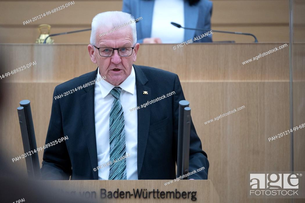 Stock Photo: 14 December 2020, Baden-Wuerttemberg, Stuttgart: Winfried Kretschmann (Bündnis 90/Die Grünen), Prime Minister of Baden-Württemberg.