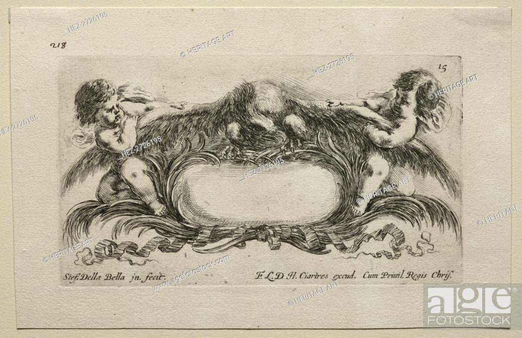 Stock Photo: Collection of Various Caprices and New Designs of Cartouches and Ornaments: No 15. Creator: Stefano Della Bella (Italian, 1610-1664).
