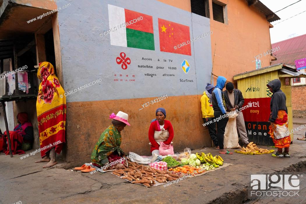 Stock Photo: Daily market at Ambozontany, upper Fianarantsoa, Ihorombe Region, Southern Madagascar.