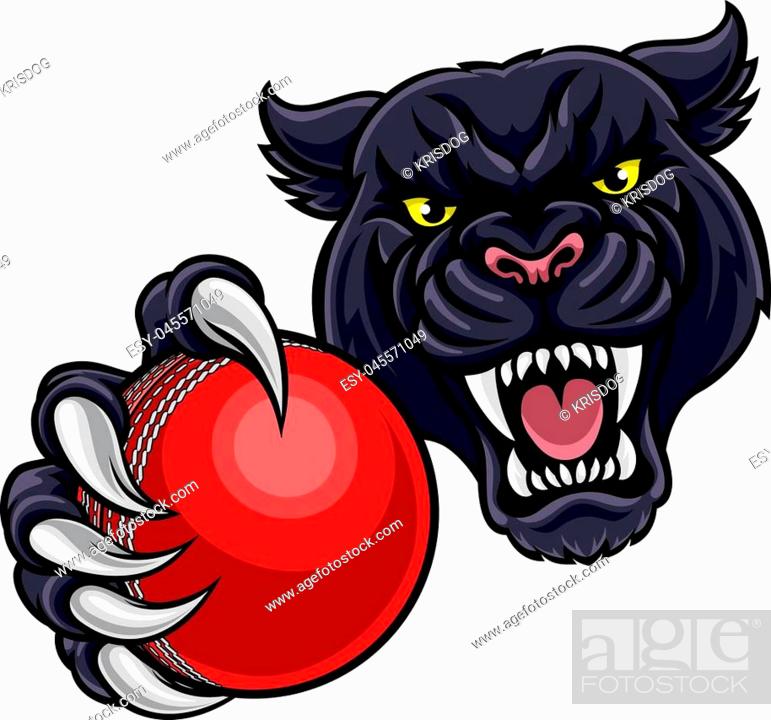 A black panther angry animal sports mascot holding a cricket ball, Stock  Vector, Vector And Low Budget Royalty Free Image. Pic. ESY-045571049 |  agefotostock