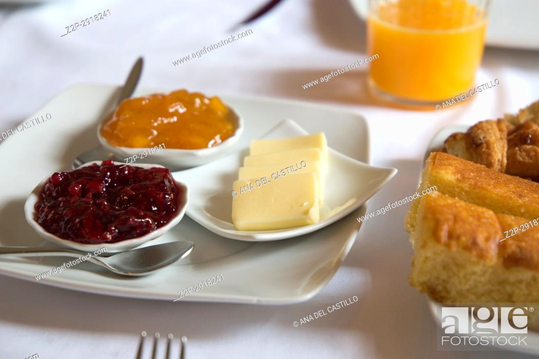 Stock Photo: Breakfast table Spain.