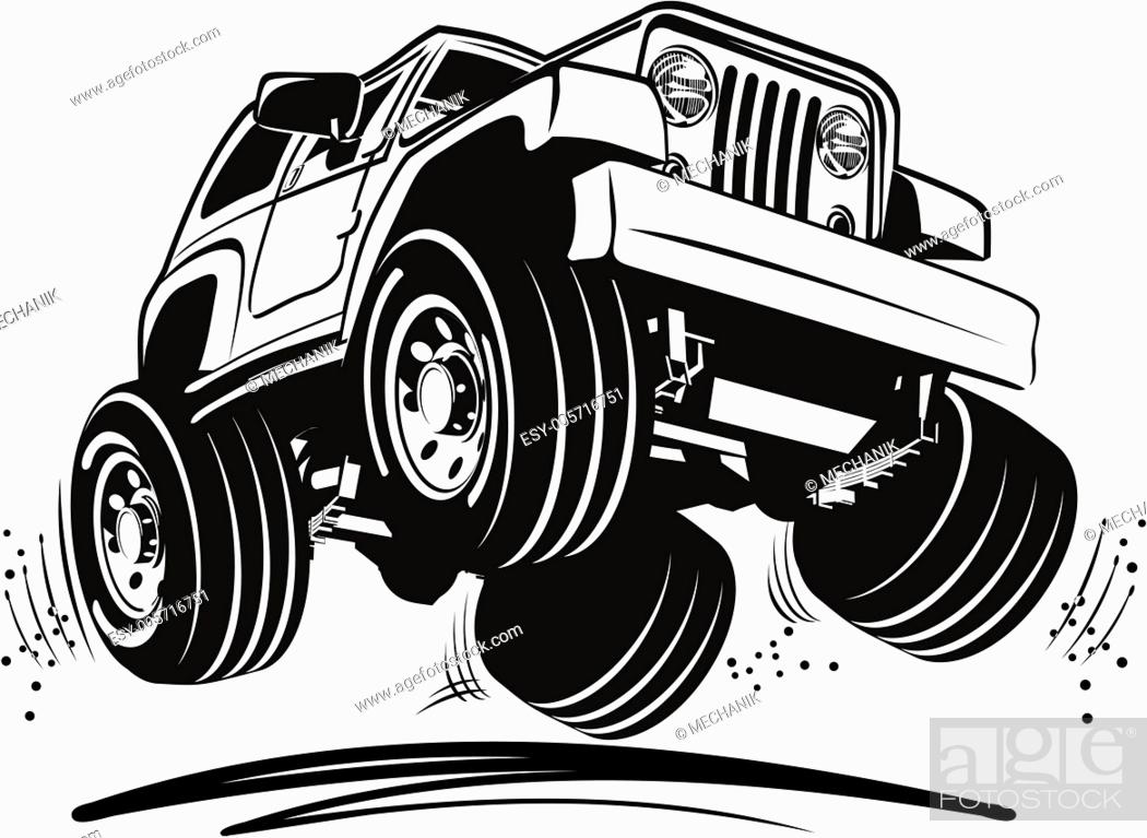 Vector cartoon jeep, Stock Vector, Vector And Low Budget Royalty Free  Image. Pic. ESY-005716751 | agefotostock