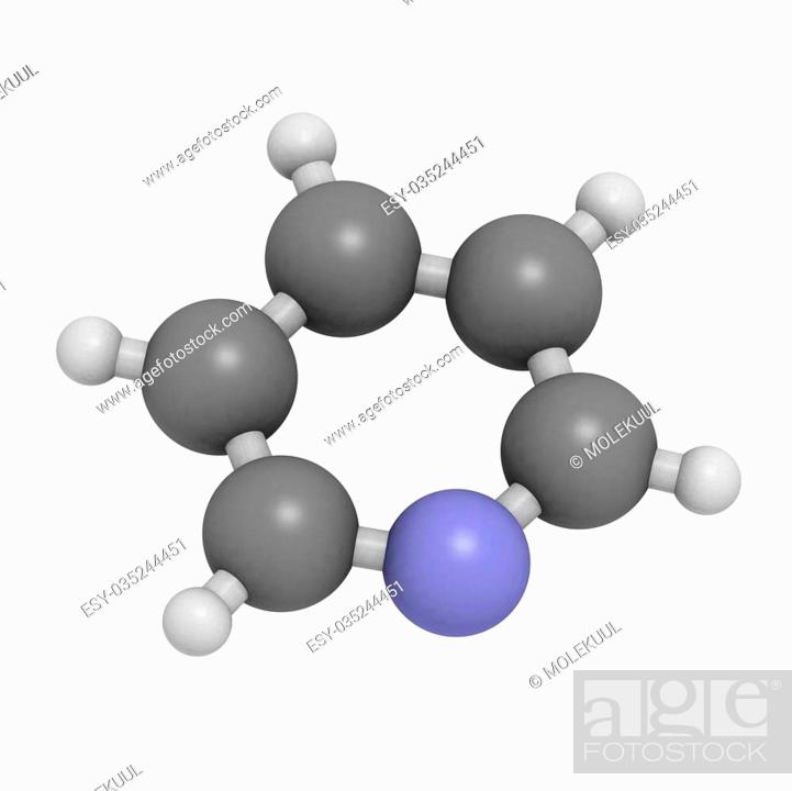 Pyridine chemical solvent molecule. Foul smelling liquid that has many uses in chemistry, Stock Photo, Picture And Low Budget Royalty Free Image. Pic. ESY-035244451 | agefotostock
