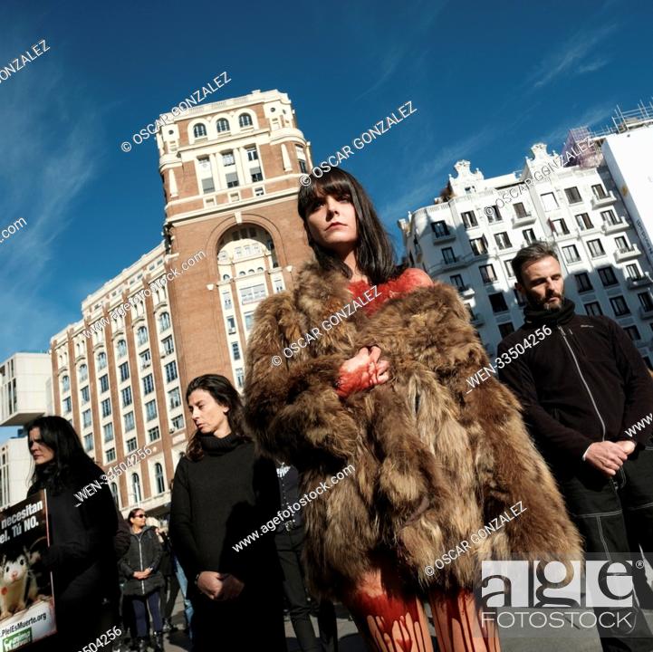 An activist of pro-animal rights group Anima Naturalis during a  demonstration to protest against the..., Stock Photo, Picture And Rights  Managed Image. Pic. WEN-33504256 | agefotostock