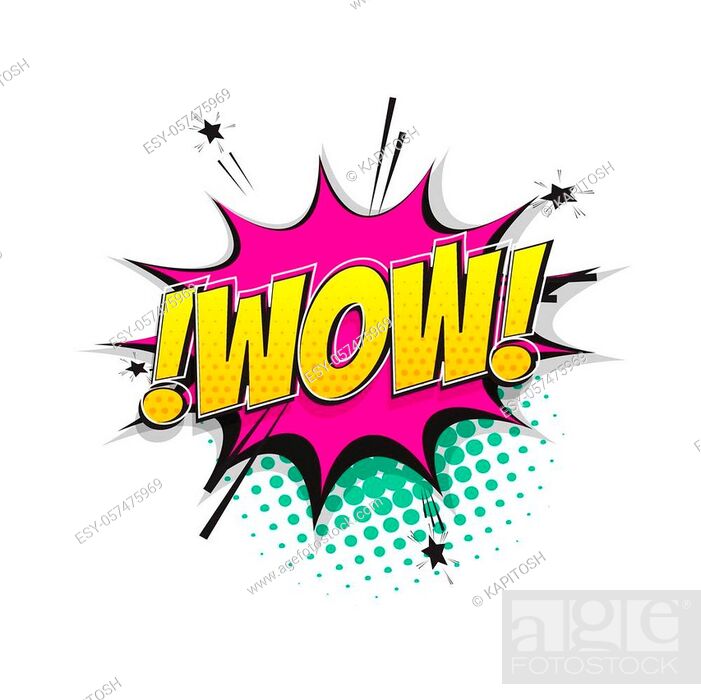 Wow, surprise, awe message comic text sound effects pop art style, Stock  Vector, Vector And Low Budget Royalty Free Image. Pic. ESY-057475969 |  agefotostock