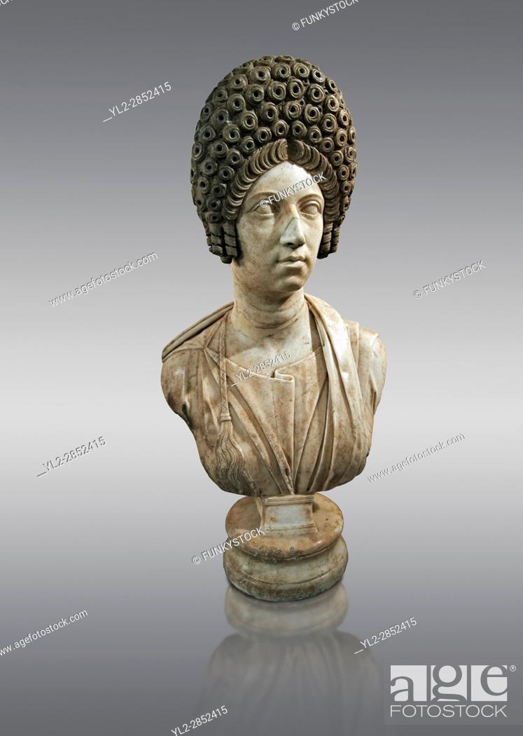 Roman marble sculpture bust of an unkown women with a typical Trajan hair  style, Stock Photo, Picture And Rights Managed Image. Pic. YL2-2852415 |  agefotostock