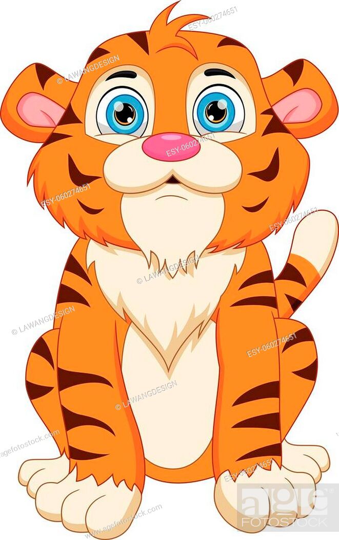 vector illustration of cute tiger cartoon posing sitting, Stock Vector,  Vector And Low Budget Royalty Free Image. Pic. ESY-060274651 | agefotostock