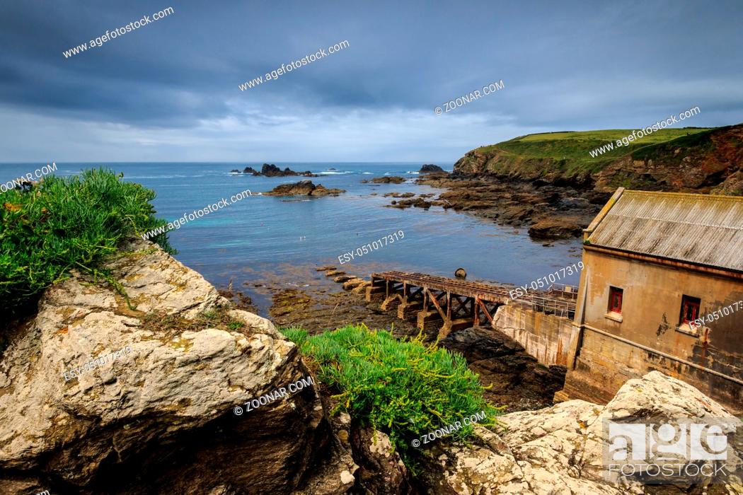 Stock Photo: Lizard Point Old Lifeboat Station, the Lizard, Cornwall , UK.
