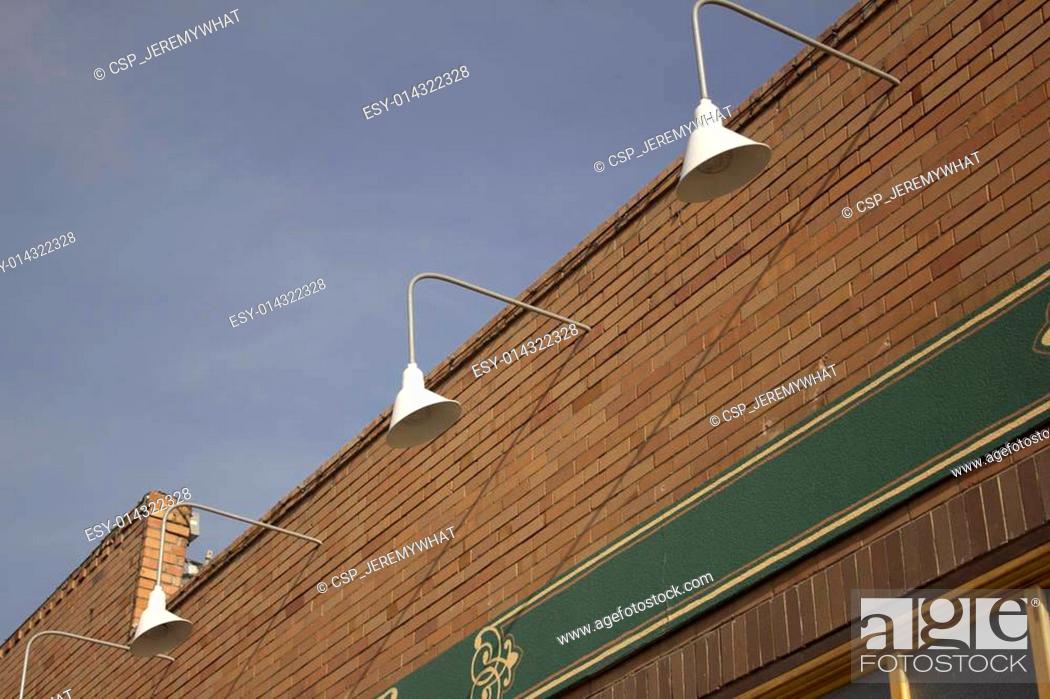 Stock Photo: Exterior store front lights.