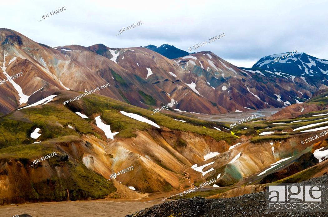 Stock Photo: Rhyolite mountains, Landmannalaugar, Svölvahraun, Iceland.
