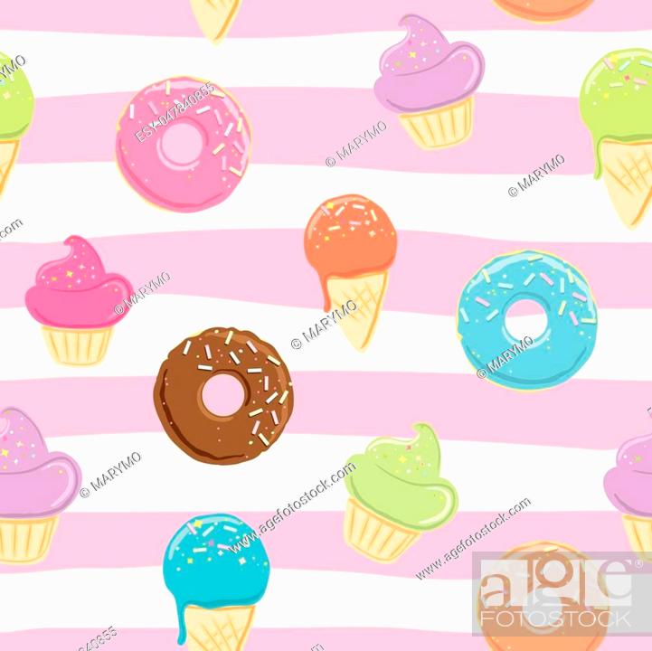 Bright Seamless Pattern With Ice cream New Laptop Sleeve 14 Two Sides