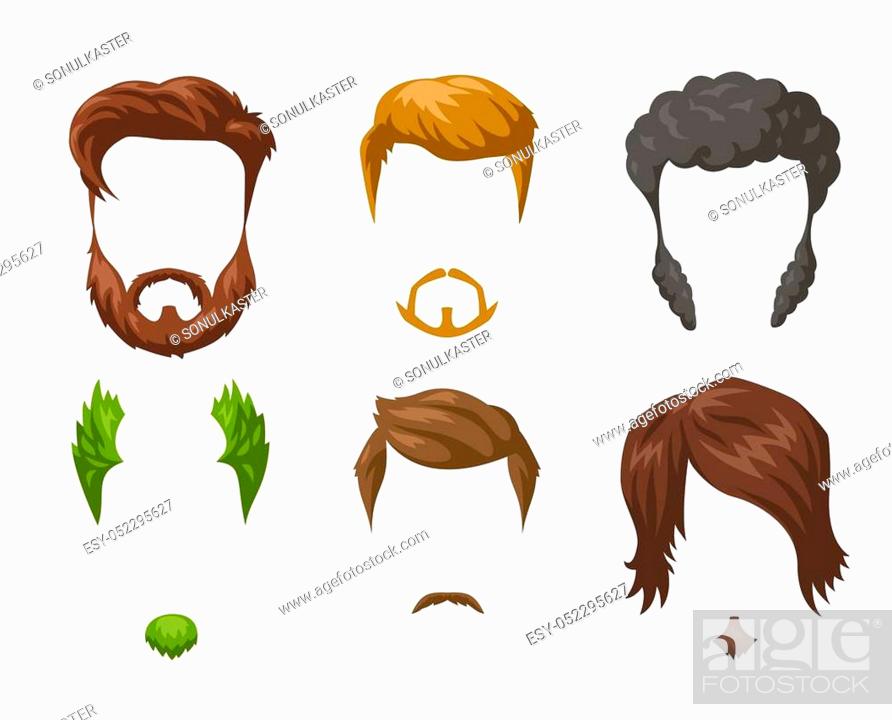 Beards, mustaches and hairstyles set. Different male styles and types of  haircuts, Stock Vector, Vector And Low Budget Royalty Free Image. Pic.  ESY-052295627 | agefotostock