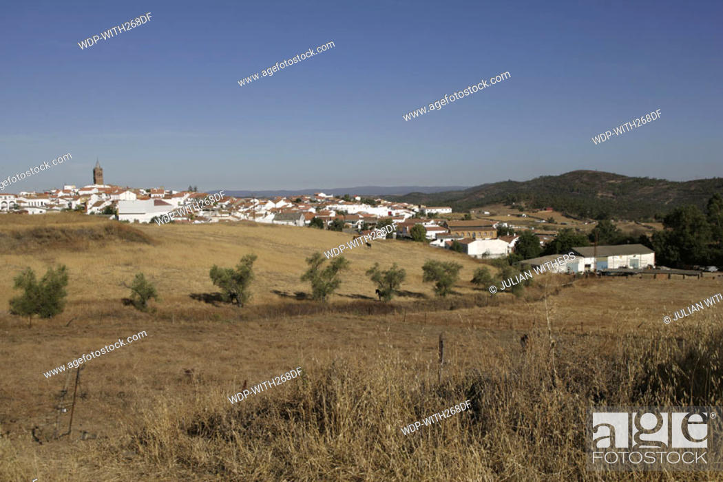 Stock Photo: Spain ( South) :Area Huelva North out of Huelva on the 435 n 30 km out of the City.This shot is a general shot showing the landsacpe of the area.