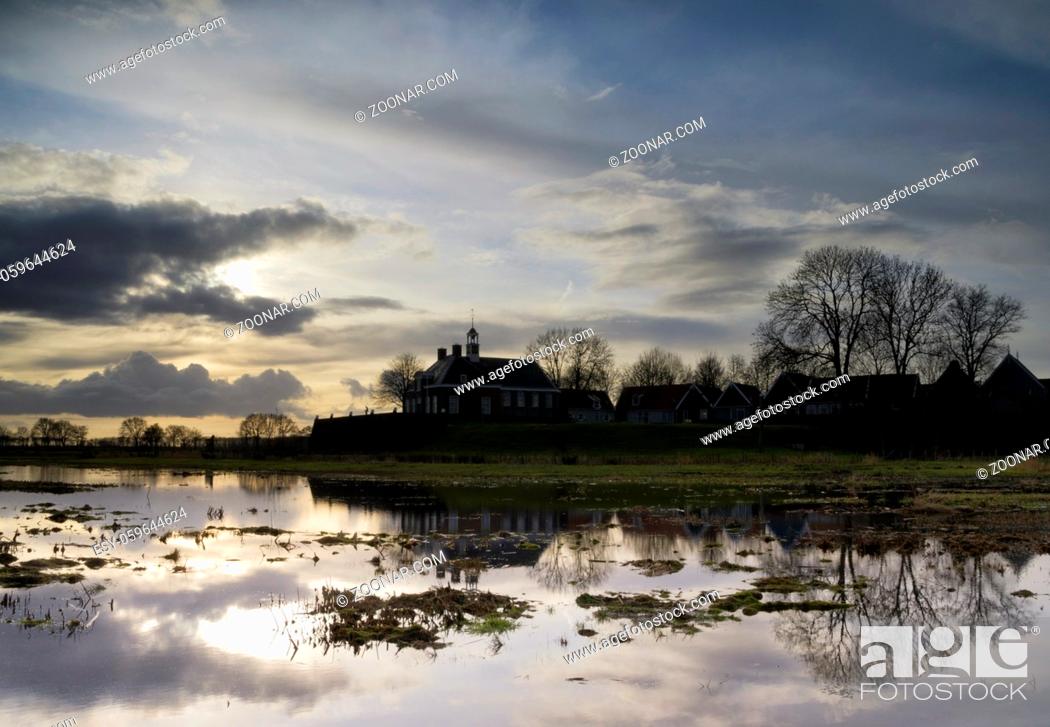 Stock Photo: The former Schokland Island in the Dutch Noordoostpolder has been placed on the UNESCO World Heritage List.