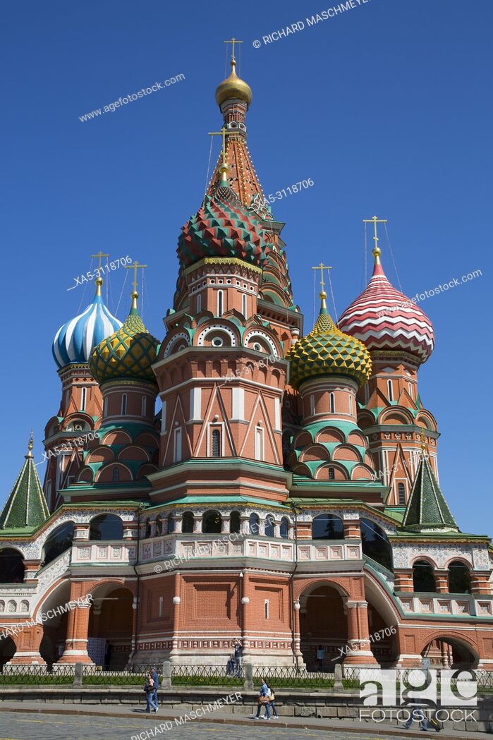 Stock Photo: St Basil's Cathedral, Red Square, UNESCO World Heritage Site, Moscow, Russia.